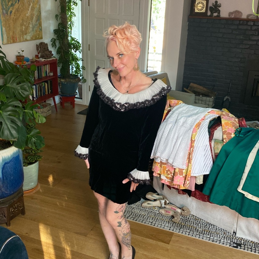 Vintage Black Velvet dress